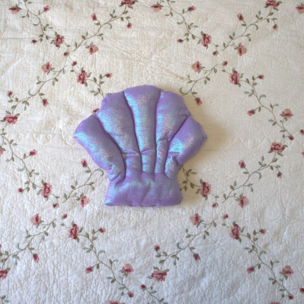(2/$20) Holographic Seashell Pillow Mermaidcore